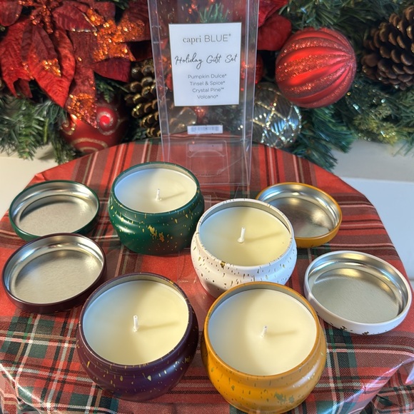Capri Blue Glimmer Candle Gift Set - Volcano, Crystal Pine, Pumpkin dulce pack4 - Picture 2 of 8